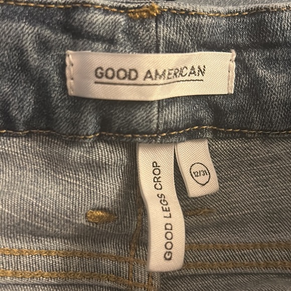 Good American Good Legs Crop Distressed Skinny Jeans Super Stretch Denim 12/31 - Picture 5 of 9